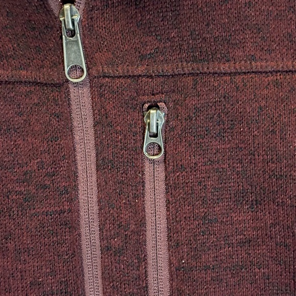 Merona Men’s 1/4 Zip Pullover Knit Jacket Sweater Burgundy/Black Blend XL - Picture 3 of 11